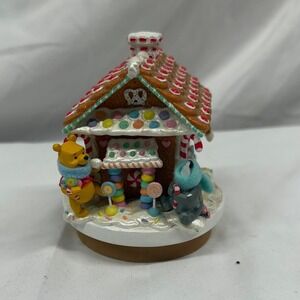 Rare HTF Retired Winnie the Pooh Christmas Gingerbread House Candle Topper